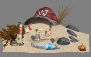 Henry Wong Instagram - Props & Sets 650: This was one of the few productions where I got to paint a lot of props and sets and I got really quick and good at painting beach trash 😂👌🏼it was a really wonderful exercise of understanding material #undertheboardwalk  #paramountanimation. please go check it out in theatres and soon digital!! director: @david_soren Production Designer: @shannonjeffriesart Co-Production Designer: Chris Zibach I believe the original sketches and designs was by @seb_piquet @nicolas.weis @moracisco #animation #colorkeys #art #color #artoftheday #paramount #visualdevelopment #hermitcrab #crabs #oceantreasure #oceantrash #beach #beachtrash #floatwood