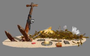 Henry Wong Instagram - Props & Sets 650: This was one of the few productions where I got to paint a lot of props and sets and I got really quick and good at painting beach trash 😂👌🏼it was a really wonderful exercise of understanding material #undertheboardwalk  #paramountanimation. please go check it out in theatres and soon digital!! director: @david_soren Production Designer: @shannonjeffriesart Co-Production Designer: Chris Zibach I believe the original sketches and designs was by @seb_piquet @nicolas.weis @moracisco #animation #colorkeys #art #color #artoftheday #paramount #visualdevelopment #hermitcrab #crabs #oceantreasure #oceantrash #beach #beachtrash #floatwood