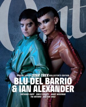 Ian Alexander Instagram - Our transgalactic heroes to the rescue. Taking us to a queerer version of the final frontier, Jan/Feb 2022 cover stars @bludelb and @ianaixander are blazing trails as #StarTrek’s first nonbinary and trans stars. In the @paramountplus series, they play teenage lovers Adira Tal and Gray. Del Barrio is a newcomer who made their television debut in the role of Adira, a human who came out last season as nonbinary, shortly before del Barrio did. Alexander plays Gray, a member of the alien species Trill and a young trans man. The actors make up two of the seven LGBTQ  people on the cast, which also includes fellow cover stars @albinokid1026 and @wcruz73. ⁠
⁠
“It is a really queer show,” stresses del Barrio, “and it has a really big viewership. The world did not crash and burn, and we did not get stoned. It’s a really good example of a show that is very, very openly gay and is doing really well because of it, which is great.” ⁠
⁠
Previously, Alexander made history as the first out trans Asian-American actor on TV, in @netflix’s ‘The OA,’ and his plans for Hollywood are just getting started. “I want to see – at every single level of production – trans people, trans people of color, trans women of color, especially because right now, like we are a minority in Hollywood, but I don’t want it to stay that way forever,” Alexander tells @lifeafterdawn in the joint feature. “We are a minority in Hollywood, but I don’t want it to stay that way forever.” Read the full cover story at the link in bio. 📸: @angelakohler;⁠
Styling: @naomizinns;⁠
Creative director: @_benjaminward_;⁠
Grooming: @damianmonzillo for @celestineagency ⁠
💄@dsimrock for @uncommon_artists⁠
💇‍♀️ @caitlinkrenzbeauty for @exclusiveartists ⁠
⁠
Ian and Blu wear @alabamablonde latex and jewelry by @rareromance.