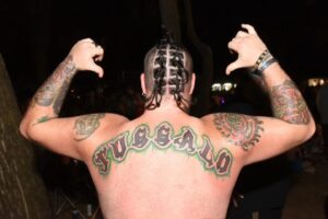 Insane Clown Posse Instagram - 𝗙𝗟𝗘𝗫 𝗬𝗢𝗨𝗥 𝗕𝗢𝗗𝗬 𝗔𝗥𝗧 𝗔𝗧 𝗚𝗢𝗧𝗝’𝗦 𝗧𝗔𝗧𝗧𝗢𝗢 𝗖𝗢𝗡𝗧𝗘𝗦𝗧! 

It is the art of the needle and flesh. We surrender our pain and just a little bit of time to make our body a canvas. A sweeping tapestry of ink and self-expression. Do you think your crafted skeleton covering is the illest of them all? The Gathering of the Juggalos is your place to show off and prove it once and for all at the Tattoo Contest! You'll be given an opportunity to explain your piece while giving the audience and our judges a good look at your body art! Contestants should show up 30 minutes prior to the event. You'll be judged based on the size and location of the tattoo, as well as originality and detail work. So, what do you think, ninja? Do you have what it takes to win the battle of the bad-ass body art? Come Gather with us and let's find out! 𝑷𝒓𝒊𝒛𝒆𝒔: 𝟏𝒔𝒕 𝑷𝒍𝒂𝒄𝒆—𝑮𝑶𝑻𝑱 𝑮𝒐𝒍𝒅 𝑷𝒍𝒂𝒒𝒖𝒆, $𝟏𝟓𝟎 𝑮𝒊𝒇𝒕 𝑪𝒆𝒓𝒕𝒊𝒇𝒊𝒄𝒂𝒕𝒆 & 𝑹𝒂𝒓𝒆 𝑮𝑶𝑻𝑱 𝑨𝒎𝒖𝒍𝒆𝒕. 𝟐𝒏𝒅 𝑷𝒍𝒂𝒄𝒆—$𝟕𝟓 𝑮𝒊𝒇𝒕 𝑪𝒆𝒓𝒕𝒊𝒇𝒊𝒄𝒂𝒕𝒆 & 𝑹𝒂𝒓𝒆 𝑮𝑶𝑻𝑱 𝑨𝒎𝒖𝒍𝒆𝒕. 𝟑𝒓𝒅 𝑷𝒍𝒂𝒄𝒆 – $𝟓𝟎 𝑮𝒊𝒇𝒕 𝑪𝒆𝒓𝒕𝒊𝒇𝒊𝒄𝒂𝒕𝒆 & 𝑹𝒂𝒓𝒆 𝑮𝑶𝑻𝑱 𝑨𝒎𝒖𝒍𝒆𝒕. 𝟑𝒓𝒅 𝑷𝒍𝒂𝒄𝒆 – $𝟓𝟎 𝑮𝒊𝒇𝒕 𝑪𝒆𝒓𝒕𝒊𝒇𝒊𝒄𝒂𝒕𝒆 & 𝑹𝒂𝒓𝒆 𝑮𝑶𝑻𝑱 𝑨𝒎𝒖𝒍𝒆𝒕. Those wishing to compete should show up at least 15 minutes before the contest begins.

Tickets on sale now:
www.juggalogathering.com 

#GatheringOfTheJuggalos #InsaneClownPosse