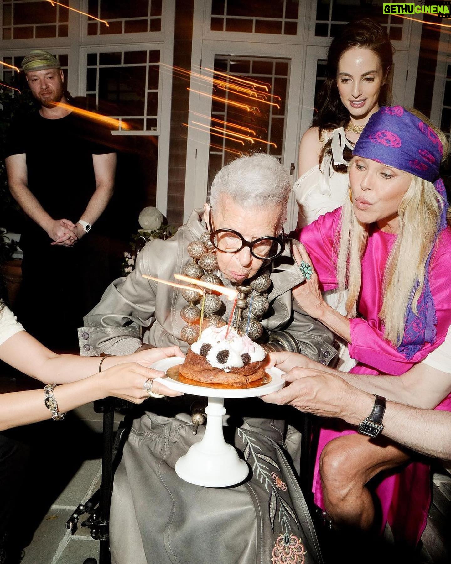 Iris Apfel - 220.4K Likes - I've been told this is called a "photo dump" of my birthday celebrations š„³ 1ļøā£0ļøā£1ļøā£ š„³