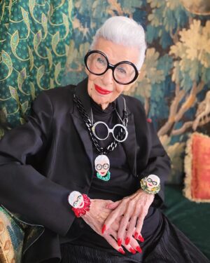Iris Apfel Instagram - You all know I LOVE accessories AND collaborating with brands who believe that style is all about being playful   curious!! 🌈  I’m SO thrilled to announce my new collection with Australian brand @erstwilder because their limited-run accessories always spark joy. We’ve designed some of my absolute favorite treasures made of colorful, bold layered resins and hand-painted details. Did I mention that there are adorable animals included? I know you’ll enjoy! 💗
 
My @erstwilder collection includes:
9 x Brooches
3 x Necklaces
6 x Earrings
1 x Enamel Pin
 
Shop via the link in bio (be warned: designs may sell out fast!) 🛒
 
#ErstwilderIrisApfel #IrisApfel #IrisYourCloset #Erstwilder #WearableArt