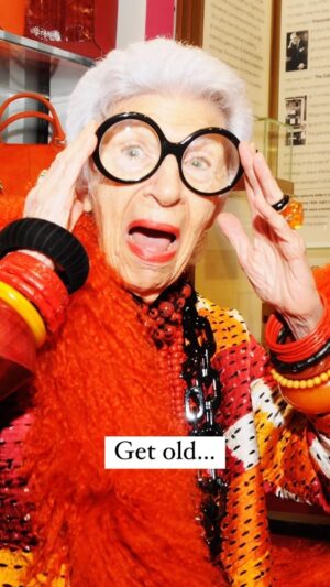 Iris Apfel Instagram - Get comfortable outside of your comfort zone 🌈 #irisapfel #fashion #bebold #aginggracefully