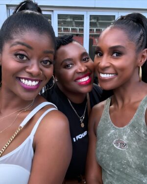 Issa Rae Instagram - Thank you @broccolicity for the beautiful vibes and for the @siennanaturals   @viaraewines love! And to the @amprgroup girlies for holding it down!
—
📸: @jadaimanim
Hair: @felicialeatherwood 
Face: @makeupbydion 
Fits: @shameelahhicks
