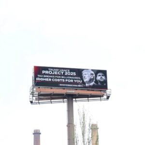 Jaime Harrison Instagram - Keep an eye out: We’ve got new billboards running to hold Trump and Vance accountable for their extremist Project 2025 agenda. 

We won’t let voters forget the dangerous policies this ticket has promised!