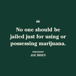 Jaime Harrison Instagram - We’re moving away from the failed marijuana policies of the past that locked thousands of Americans up. 

President @JoeBiden said it himself: no one should be jailed for simply using or possessing marijuana.