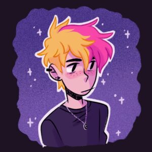 Jamie Hensley-Davies Instagram - new hair has summoned a v.fresh pfp outta me. 💛👀💖 

( i’d also like to thank various webtoon artists for providing the inspiration to not draw my eyes stuck together for a change 🫠)

#gravityfallshasgrippedmefortoolong #whatevenismystyleanyway #ijustwannahavefun #andlookcutewhileimatit #iamthehotboysummer #withmyfruitsaladhair #andtoomanyfeels