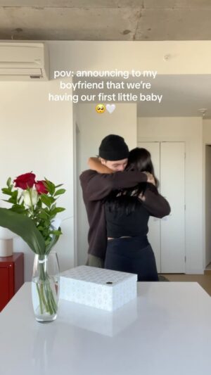 Jamie Watt Instagram - Fun fact: when I found out I was pregnant Jamie was at a silent retreat! I had to wait 4 full days before being able to speak to him and tell him🙃 longest 4 days of my life 🥹🥹

#pregnancyannouncement #pregnancyreveal