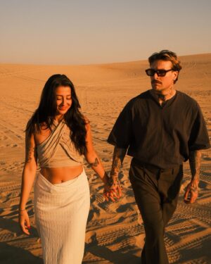 Jamie Watt Instagram - Capturing our first moment together in the desert🤎🐪