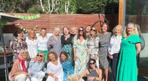 Jane Moore Instagram - Ok, I’m starting to feel like the queen now. My 60th birthday has been quite an extended extravaganza, starting with an on screen party on Monday’s @loosewomen then a gathering of my “Sarf London” girlfriends on Tuesday (pic 2) which conveniently turned out to be the hottest day of the year, and culminating in a wonderful surprise birthday lunch with some of the Loose gang today. I was even honoured by an appearance from Janet! What a wonderful afternoon. Thank you all and a particular big thank you to @mazza.morgan, The Bloke and @kayeadams for organising the fun. And thanks to Kaye for the incredible avocado cake too (my fave brekkie) ❤️❤️