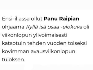 Janne Kataja Instagram - Seuraavat Kyllä Isä Osaa -elokuvan näytöspäivät nyt myynnissä kautta maan!
#hyvänmielenelokuva ❤️🔆