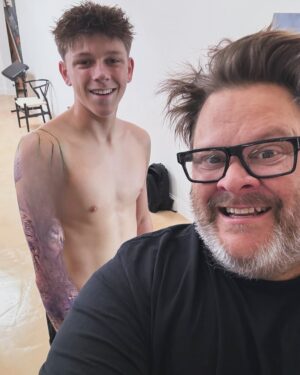 Jaret Reddick Instagram - My son is getting his first tattoo! Just a little one! :) (Blurred so he can reveal) so stoked he’s getting art from my buddy @chasenashh !! 
@jacksonreddick