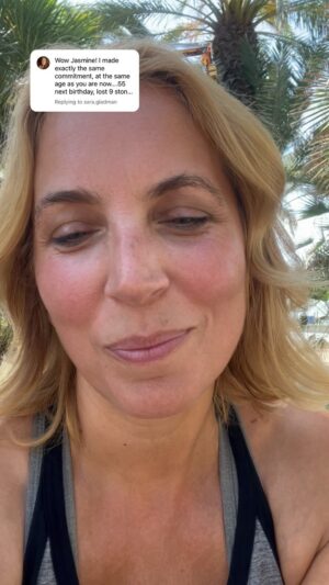 Jasmine Harman Instagram - We are now 1 month in to my 18 month journey to getting fit for 50! I’ve had so many lovely messages and comments including this inspiring message from @sara.gladman 👏🏼👏🏼👏🏼 so here is my very honest update! And it’s fair to say, not everything has gone to plan! 

But it feels great to have so many people on board as it really gives a sense of accountability. 

I’d love to hear more suggestions from your own experiences. 

#fitnessjourney #nofilter #50isthenew30 #fitforfifty #selfcare #nomakeup