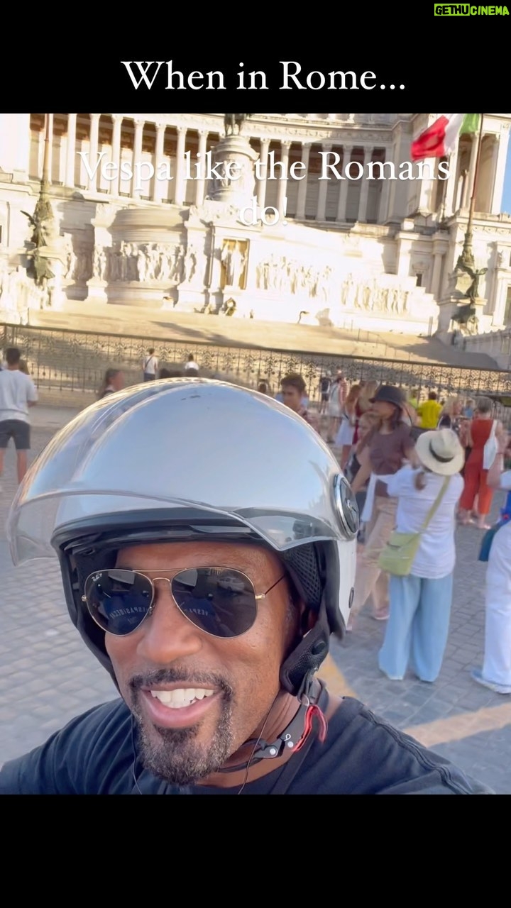 Jason George - 6.1K Likes - #wheninromeš®š¹
If youāre blessed enough to travel to #Rome
Do yourself a favor
Take a #vespa #Tour of the city
Sounds cheesy but even my jaded teens loved it.
See Romeās rgreatest hits with the wind in your face.
People were taking pictures of US as we rolled past ancient landmarks like we were some kinda tourist biker gang.
Much love @audleytravel & @howelltalentrelations for getting our #25thanniversary started off right earlier this #summer