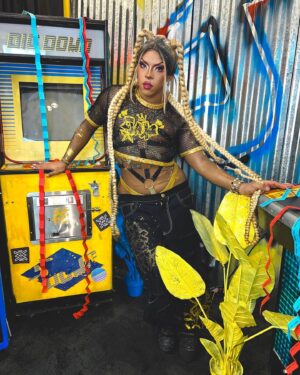Jax Instagram - Its never a game when you level your _____ up #dragcon 

Was an honor to welcome all of you into the little colorblocked arcade that lives inside my brain ❤️💙💛

Outfit: @florencedlee 
Hair: @wigsbyatlas