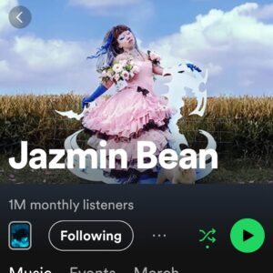 Jazmin Bean Instagram - Happy one week of traumatic livelihood and thank you for 1 mil Spotify listeners 🗝️🩵