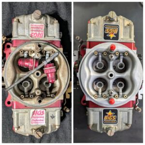 Jeff Bonnett Instagram - BEFORE & AFTER BIGS knocked it out of the park with my old Holley restoration. I first purchased this carby in 2005 when they began to sell online, it was on the Chebby2 for most of its street racing days and now we can finally put her back under the hood where she belongs.