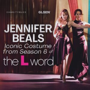 Jennifer Beals Instagram - You know how I love to clear out my storage spaces! ☺️
Here’s a little treasure for you. 🎁

Remember the snazzy, beaded jumpsuit Bette wore for #TheLWord Season 6, “Last Couple Standing” Episode 7? I’m putting it up for auction. Proceeds support @glsen and their critical work to create safe learning spaces for LGBTQ  youth. Learn more at www.Charitybuzz.com/LWordCostume. Link also in profile. Happy bidding! 🌈✨