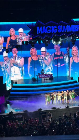 Jenny McCarthy-Wahlberg Instagram - pinch me* — Donnie brought me on stage last night to slow dance, and even though we’ve been married for almost ten years, I still felt all the feels of a teenage crush. He still gives me butterflies and I have no doubt he always will. What an amazing night. Thank you for all the wonderful love from The Blockheads, last night. Best sisterhood ever. ❤️💃🕺🏼🪩 #love #forever #magicsummer @nkotb @donniewahlberg