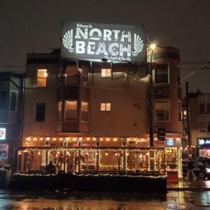 Jeremy Fish Instagram - My neighbor, friend, and 12 time world pizza champion Tony Gemignani @capopizza rented out two billboards in our neighborhood, and gave them out to six different artists over six months to help celebrate North Beach. I was proud to be included in this project, and have so much love and respect for Tony and his infinite generosity.  Tee shirts of my design are available from my friends at The North Beach Pipeline, @itsnorthbeachpipeline 1335 Grant Avenue, here in the greatest neighborhood on earth.

Lovely late nite photographs by David Young for 111 Minna
@dyoungv @111minnagallery