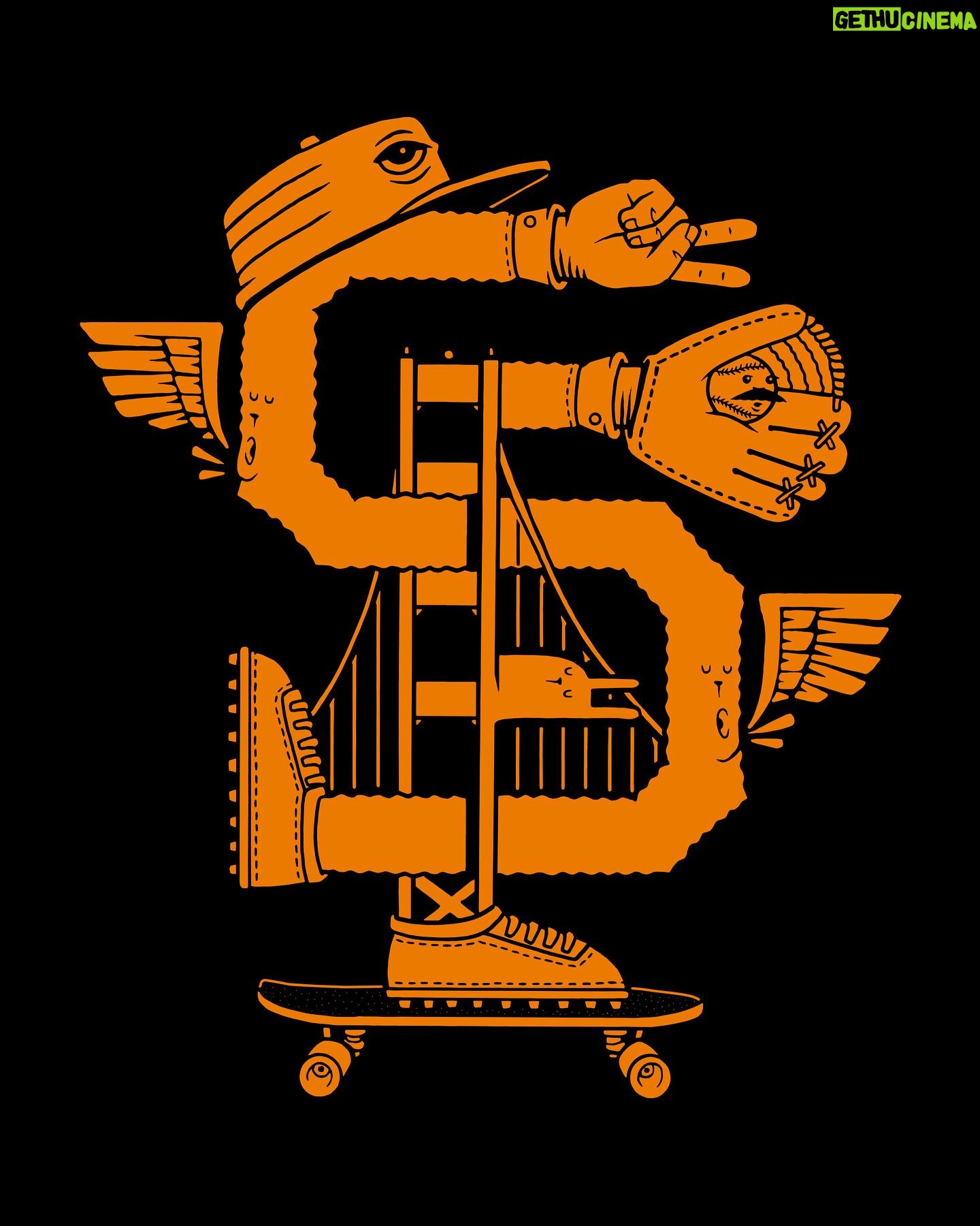 Jeremy Fish - 6.2K Likes - Please join me this Saturday May 18th @oraclepark for "Skate Day" with the @sfgiants and @spitfirewheels . The first 15,000 fans will receive a free long sleeve hooded shirt with my artwork on it. My design was inspired by San Francisco's historic legacy of both baseball and skateboarding. I will also be officially throwing out the first toss at the game...
There will be a Skate Jam in McCovey Cove that will take place from 10:45 a.m.-1:05 p.m before the game starts. Featuring @chicobrenes @jackcurtin & @eli_p_williams skating a ramp on a barge in the cove!
Tickets and info for Saturday's game are available at sfgiants.com/skate. Hope to see you there! 🧡⚾️🖤
