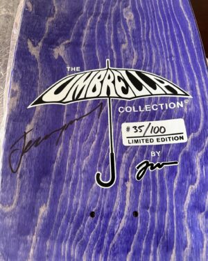 Jeremy Wray Instagram - All 100 hand signed and numbered ✍️! First ones shipping out tomorrow 💨! Didn’t claim yours yet? No worries mate! There’s still time ⏰! Got to Wraybros.com now or click the link in my bio and order yours today 🤙🏼! Limited edition of 100 made. Collaboration deck with @kris_markovich and myself, featuring my artwork in a mash up of one of my favorite early 101 Markovich graphics mixed with my umbrella girl to bring you this beauty 😍! The shape is a modern version based on Kris shape from 1991. Made with Paul Schmitt at @psstix and hand screened by Chicken over at @screamingsqueegees 🤌🏼! Does it get any better than this? No. No it doesn’t. 🏆! 🛹♾️