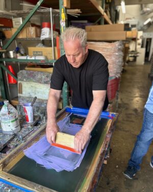 Jeremy Wray Instagram - Went down to @screamingsqueegees to check on the progress of these @kris_markovich x @jeremy_wray Umbrella Collection decks and was super stoked to see how good they are coming out 🤌🏼! The halftones and layering of colors is really second to none 🎯! Chicken himself got in there and handled the screening on today’s layers and it was an honor to watch him work 🙇🏻‍♂️! True masters of their craft over there. Hand screened decks have always been the best 👌🏼! Very much looking forward to seeing the finished product. Possibly even as early as tomorrow now. Stay tuned and I’ll keep the updates coming. These ones are a Limited Edition run and can be ordered for presale right now at Wraybros.com (direct link in bio for convenience) 🙏🏼! Reserve yours now 🛹 and we thank you for supporting real skater owned and operated projects like this one 👊🏼!