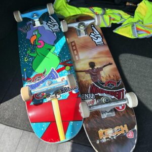 Jeremy Wray Instagram - The new @kris_markovich x @jeremy_wray collab decks from the Umbrella Collection are starting to get out into the world now. I’m currently riding mine and it feels amazing 💪! Such a fun and functional ride 🤙🏼! It’s a Limited Edition of 100 decks and although they are selling fast and shipping even faster, there are still some up for grabs now at Wraybros.com or you can click on the direct link in my bio 🎯! Get yours today and enjoy your next session that much more 🛹! Or you can hang it to enjoy for years to come too. These things came out great 👌🏼! @psstix wood, hand screened by @screamingsqueegees 🙏🏼!