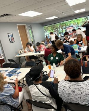 Jeri Ryan Instagram - So excited to be a part of the 100 Days - Weekend of Action in Florida today for #harris2024!
Stepped outside my comfort zone to speak at my very first campaign event to the amazing group of @womenforharris volunteers at their ice cream social and phone banking event in Delray Beach!
The excitement in Florida was absolutely electric!! 
Something huge is happening…you can feel it. 
Let’s elect this incredible, experienced, warm, JOY-FILLED woman and Dems up and down the ballot!!
@kamalaharris @kamalahq @vp