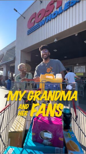 Jerrold Smith II Instagram - I think the funniest thing about these videos is that no matter how many times I tell her, my grandma has no idea how much support she gets from you guys on here 😂 and when it happens in real life she’s always so caught off guard cause she doesn’t know y’all lmao. I filmed a whole lil vlog of our last Costco trip, and much more to come with some new developments but more on that later, here’s her and some fans at Costco 😂

#grandma #grandmasofinstagram #grandparents #grandmaandgrandson #dailyvlog
