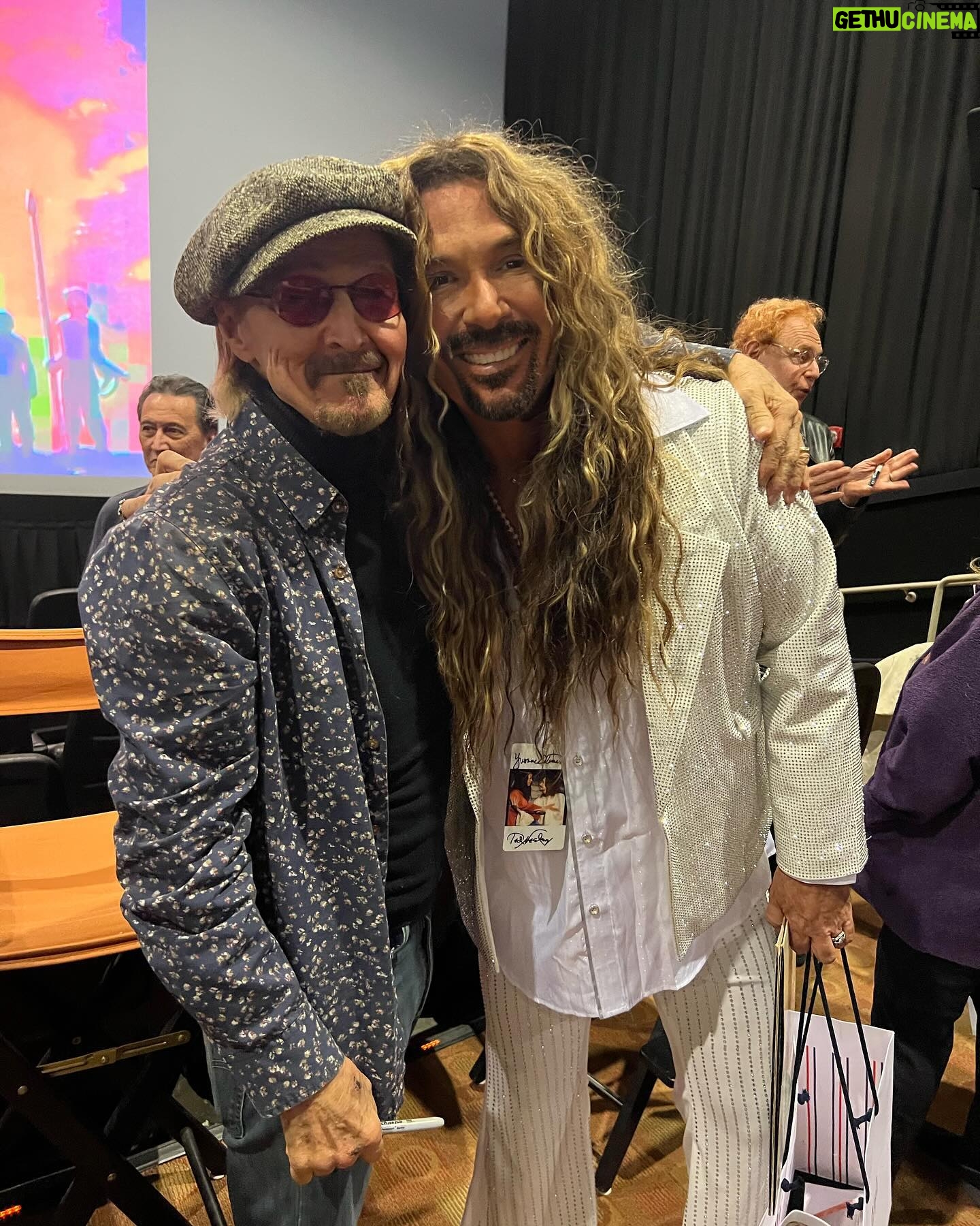 Jess Harnell - 729 Likes - We’ve all had movies that impacted us,
that truly made a difference in our lives. For me, one of those was “Jesus Christ Superstar”.
Not only did it give me my first exposure to what would become my chosen faith, it also showed me the brilliance of Mr. Ted Neeley in the title role.
He was the first one who made me think “I’d like to do screaming rock and roll someday” and was a huge influence on me.
Well, last night Cara and I had the pleasure to meet him and others from the film (including the amazing Yvonne Elliman, who played Mary Magdalene and who we sat next to, for the screening!).
They all could not have been kinder.
At one point, Ted and I shared some special words and we now call him our friend.
Thank you @tedneeleyofficial , for both then and now.
They say you should never meet your heroes.
In this case, they were wrong. 🙏🏻🤟🏻🙏🏻
Ps: What was a movie that really made a difference in your life, and why?