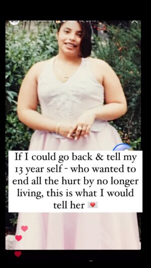 Jessenia Gallegos Instagram - Dear young me,
I know you’re feeling overwhelmed and lost right now, but I want you to hold on. The pain you’re experiencing is real, and it feels like it’s never going to end, truth is life is hard but it’s also beautiful. You are so much stronger than you realize, and there is so much beauty and joy waiting for you in the future. The world needs your light, your kindness, and your unique perspective. It needs your voice. The struggles you’re facing will shape you into a compassionate and resilient person.

There will be moments of laughter, love, and achievement that you can’t even imagine yet. You’ll meet people who will cherish you for who you are, and you’ll find passions that make your heart sing. Please give yourself the chance to experience all of that. You’re worthy of happiness, and you deserve to see the amazing person you will become.

Hold on, keep fighting, and remember that it’s okay to ask for help. You’re not alone, and you never will be. I believe in you, and I love you more than words can express.

With all my heart,
Your future self
Jessenia 
💌 

Video @b_1_craig 

#dearme #dearyoungerme #loveyou