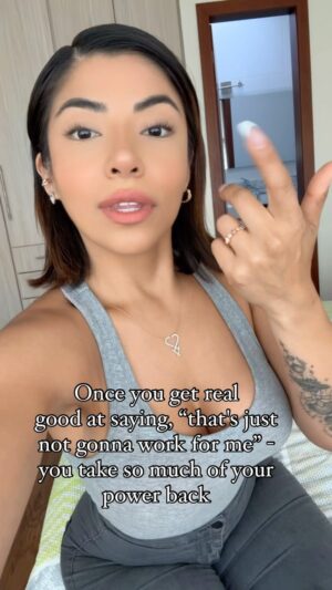 Jessenia Gallegos Instagram - Once you get real good at saying, “that’s just not gonna work for me” - you take so much of your power back. Start practicing saying this and watch who truly respects and values you. 🫂✨

#settingboundaries #selflove #selfcare #selfworth #mindset