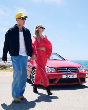 Jessica Hart Instagram - Red with envy. The CLK 63 is a double take machine.

📸: @sitton_w 

#MercedesBenz #CLK63 #MercedesBenzMuseum #PebbleBeach
