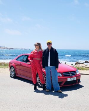 Jessica Hart Instagram - Red with envy. The CLK 63 is a double take machine.

📸: @sitton_w 

#MercedesBenz #CLK63 #MercedesBenzMuseum #PebbleBeach