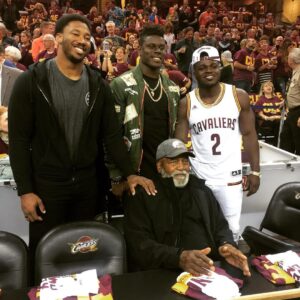Jim Brown Instagram - Great supporting @cavs tonight with these young men. @clevelandbrowns #NFL #brotherhood