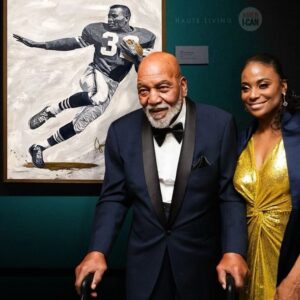 Jim Brown Instagram - What an incredible night it was this year for the Amer-I-Can Foundation at the Haute Living Super Bowl event. Highlighted here is one of the many amazing works of art put up for auction to raise money for an amazing cause. Art by: @msktinamarie