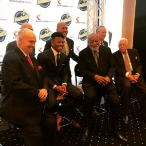 Jim Brown Instagram - Honored to speak at this year’s @paulhornungaward. What a special event, honoring an outstanding running back and young man @saquan_barkley26. Thank you Louisville Sports Commission and all those who made this event possible..! #louisvillesportscommission #goldenboy #nfl
