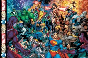 Jim Lee Instagram - In celebration of the upcoming release of the DC vs. Marvel Omnibus this October, the first 175 lucky fans attending @terrificon_ct in Connecticut this Sunday will be receiving an exclusive print of my original cover, signed by me and @marvel comics editor-in-chief  @cbcebulski! This will be a ticketed giveaway. Please follow @terrificon_ct for more details on how to receive this one-of-a-kind collectible this Sunday! Pick up is at 11am at @cbcebulski’s table! 💙☮️❤️