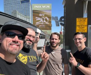 Jim Miller Instagram - FIGHT DAY
========
For all the legendary warriors competing at UFC 300, today is another stop along a road paved with a lifetime of hard work. 
Because it’s so easy to get caught up always looking ahead to the “next fight,” it’s my hope that they all have savored and enjoyed the process this week Vegas like @jimmiller_155 
As he prepares to step into the Octagon for a record-extending 44th time, I couldn’t be more honored to have been along for the ride. 
Here’s a quick photo dump of the “behind the scenes” you won’t see just watching the fights tonight. 
#jimmiller #ufc #ufc300 #tfw4life #trainingforwarriors