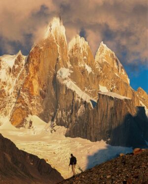 Jimmy Chin Instagram - The many moods of Cerro Torre, a mountain Reinhold Messner described as “a shriek turned to stone." The Torre Group, Patagonia.

Prints available at link in bio.

@thenorthface