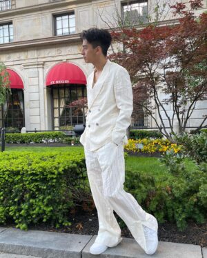 Jimmy Liu Instagram - We’re going to the moon for the next premiere 🌚 
@ambornchinese May 24 on @disneyplus 

Clothes: @emporioarmani 
#emporioarmani