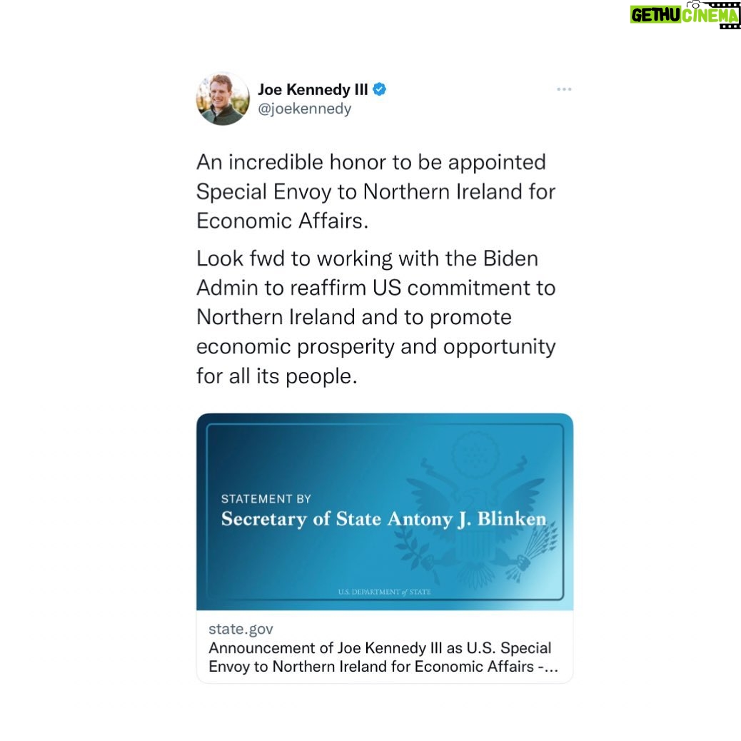Joe Kennedy III - 1.9K Likes - Honored by this opportunity to serve.