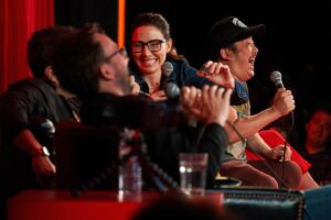 Joe List Instagram - I may be biased but I don’t think it’s crazy to say this was a legendary night and podcast. What a crew! What a hang! Can’t wait to hear how much you all hate it.
But boy did we have fun!! Thanks to everyone who packed it out. The @netflixisajoke festival for having us and special thanks to the comics who came on @whitneycummings @kerrynfeehan Bobby Lee and @lukemones And of course the greatest comedy podcaster of all time @marknormand Keep an eye out for this thing on YouTube. I believe @salacuse snapped all of these beauties. Thank you. Thank you. I love you.
