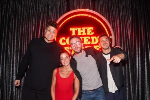 Joe List Instagram - I may be biased but I don’t think it’s crazy to say this was a legendary night and podcast. What a crew! What a hang! Can’t wait to hear how much you all hate it.
But boy did we have fun!! Thanks to everyone who packed it out. The @netflixisajoke festival for having us and special thanks to the comics who came on @whitneycummings @kerrynfeehan Bobby Lee and @lukemones And of course the greatest comedy podcaster of all time @marknormand Keep an eye out for this thing on YouTube. I believe @salacuse snapped all of these beauties. Thank you. Thank you. I love you.