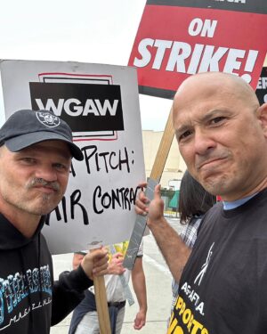 Joe Nieves Instagram - #solidarity #wgastrong #wgastrike #sag #sagaftra #unionstrong Hitting those picket lines with the homie #evanjones and seeing old friends @duxburydave