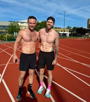 Joel Dommett Instagram - Hairy Judd and Joel Dom-nips. We are running the Amsterdam marathon this year..anyone else? The challenge is to run a sub 3 hour before I’m 40 then sit down until I’m 50.