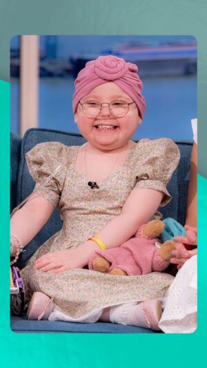 Joel Dommett Instagram - Meet 8-year-old Florrie! Despite battling leukaemia and enduring numerous rounds of chemo, her smile and spirit are unstoppable! 💛

#ThisMorning