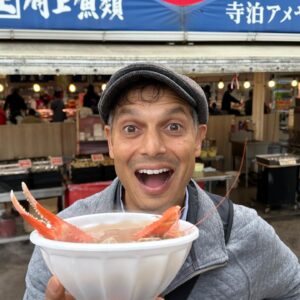 John Daub Instagram - Massive pots of soup at the fish market in Teradomari, Niigata, this crab soup only ¥200 ($1.30) a bowl filled me up! The Street Market called “Sakana no Ameyoko” is buzzing with activity from 8am. This is part of Nagaoka city along the Sea of Japan, an amazing getaway from the city and beaten path.