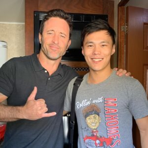John Harlan Kim Instagram - Happy Friday guys! Just letting all you legends know that in a week I start a darker turn on @hawaiifive0cbs where as per usual, I found my other fellow expatriate Australians on set and we talked nonsense for hours. Get around it! Have a great weekend! PS. Go Chiefs. 🌴🏈 #hawaiifive0 #alexoloughlin #patrickmahomes